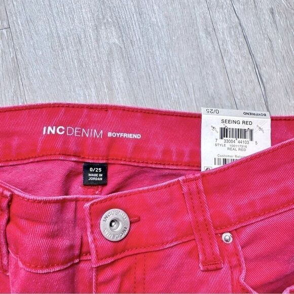 Red Boyfriend Jeans 0/25 - Picture 3 of 4
